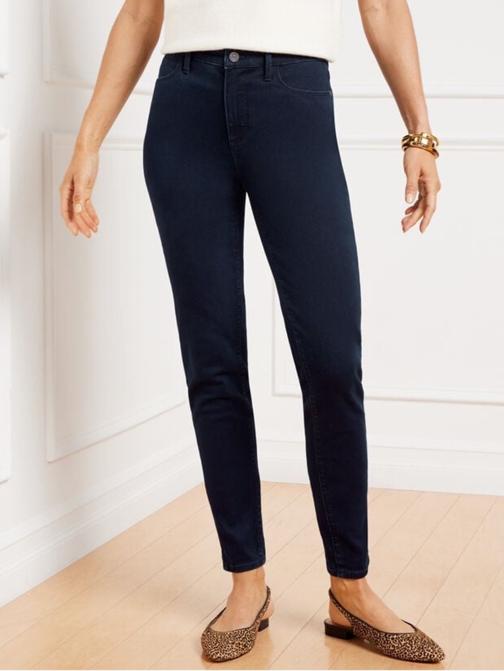 Talbots Curvy Fit High Rise Black Jeggings Size 12 Skinny Stretch Denim